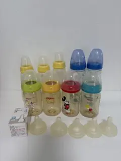 色々試せる‼️pigeon母乳実感&スリムタイプ＆ヌーク　哺乳瓶9本　乳首セット
