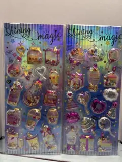 ぷくぷく　シャカシャカシール　2枚　立体　カプセルシール　スパンコール