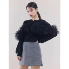 eimy istoire チュールフリルニットカーディガン