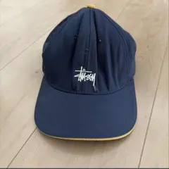 90s Stussy キャップ ネイビー イエローのサムネイル