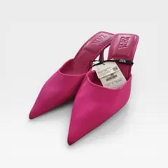 ZARA ザラ ピンク ミュール パンプス 40（25.5cm) 美脚 ヒール