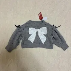 新品未使用タグ付き　90cm 長袖トレーナー　スウェット　女の子　リボン　フリル