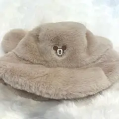 ディズニー　ファーバケットハットミッキー耳付き