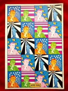 貴重　1970年代　ビンテージ　ピーターマックス　ブックカバー2セット　ポスター 貴重 1970年代 ビンテージ ピーターマックス ブックカバー2
