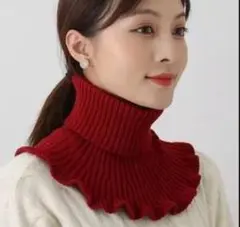 【新品　未使用】タートルネックウォーマー　レッド　ネックウォーマー　1027