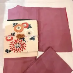 【美品】江戸小紋　鮫小紋　正絹　袷着物　紋無し　えんじに近い赤紫色