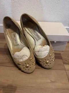JIMMY CHOO フラットシューズ スエード スタッズのサムネイル