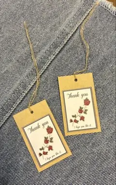 紐付き　サンキュータグ　下げ札　バラ/クラフト紙