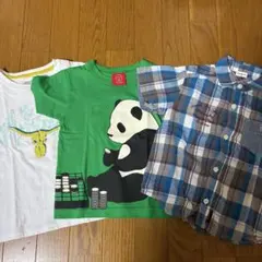 半袖シャツ3枚セット　ojico パンダ　コンビミニ　ロッキンベイビー　100のサムネイル