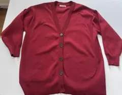 【美品】（株）ワールドSHOO-LA-RUE赤カーディガン 大きめ