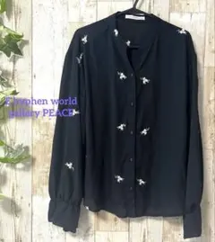 美品【E hyphen world gallery PEACE】刺繍ブラウス
