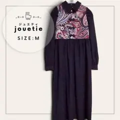 【美品】jouetie ジュエティ ゴブランドッキングワンピース 黒 M