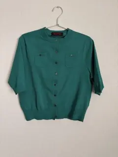 CABaN ファインポリエステル ハーフスリーブポケットカーディガン