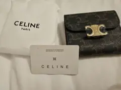 CELINE 三つ折り財布 ブラック/ブラウン
