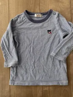 DOUBLE.B ストライプ長袖Tシャツフリー70-80