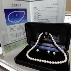 （中央宝石研究所鑑別書付）真珠　クレサンベール　ネックレス　指輪　ピアスセット