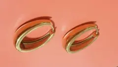 金属アレルギー対応★ゴールドカラー フープピアス 両耳用