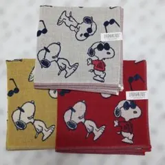 【新品】⑭　スヌーピー　ガーゼハンカチ　3点セット