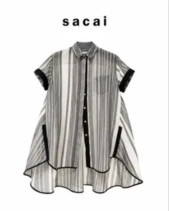 sacai ストライプ 半袖シャツのサムネイル