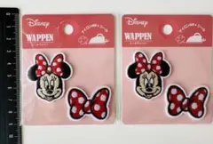 【新品】ミニーマウス♡リボン　ディズニー　ワッペン　2枚セット