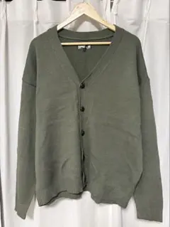 MONO-MART オリーブグリーン カーディガン L