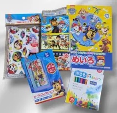 パウパトロール お得な色々5点セット めいろぬりえ 色えんぴつ シールなど