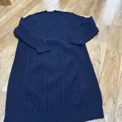 UNIQLO ネイビー ケーブルニットワンピース160サイズ