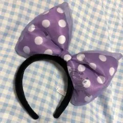 ディズニーミニーBIGリボンカチューシャ　紫 ゎ