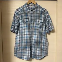 【希少/コラボ】UU ユニクロ アンダーカバー チェックシャツ 半袖 L ブルー