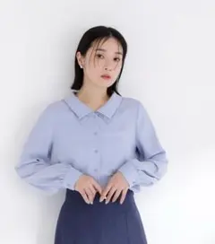 NATURAL BEAUTY BASIC　レースダブルカラーブラウスのサムネイル