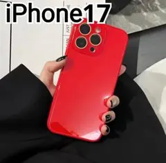 iPhone17 用ケース　赤　レンズカバー