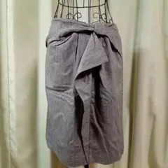 「バナナリパブリック」ツイード素材 リボン・フレアデザインタイトスカート