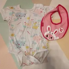 ミキハウス　ロンパース　ホットビスケッツ　スタイ　セット