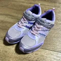 新品 タグ付 ムーンスター スーパースター バネのチカラ パープル 23cm