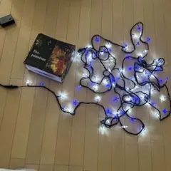 星型 LEDライト 白×青 100球 10M 連結可 屋外 8種類点灯 電源