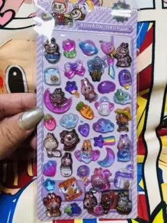 新品★ラブブLABUBUボンボンドロップ 立体シールセット