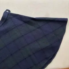 MACPHEE フレアスカート サイズ34 ダークネイビー　グリーンチェック