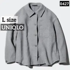 L*★様 0427 UNIQLO オーバーサイズショートジャケット グレー