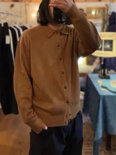 crepuscule / Stripe Mesh Knit Shirt