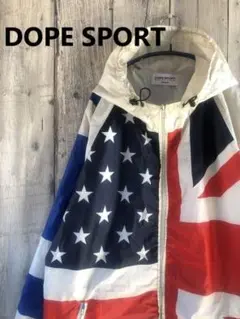 【90s☆古着】DOPE SPORT  ウィンドブレーカー  フード 国旗のサムネイル