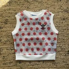 adidas ドット柄 メッシュタンクトップ