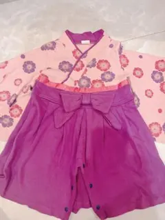 袴ロンパース 70cm女の子 お食い初め 初節句 100日祝い セレモニードレス