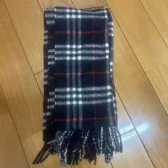 チェック柄フリンジマフラー