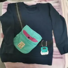 ネイビー トレーナー ポケット付き