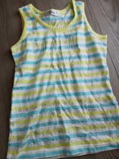 ボーダー ノースリーブ 夏服キッズ　女の子　120のサムネイル