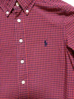 Ralph Lauren 赤 チェック ボタンダウンシャツ