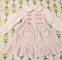 coeur a coeur うさみみギンガムチェックワンピース ラベンダー110