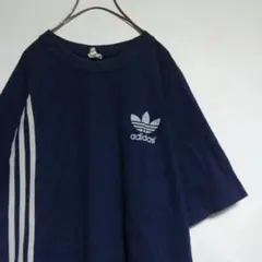 90s adidas USA製 ビッグロゴ トレフォイル ライン Tシャツ