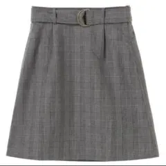 グレンチェック台形スカート