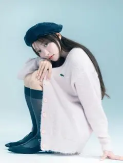 SNIDEL LACOSTE ラメニットカーディガン